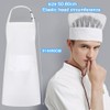 QYEHF Chef's Hat Apron Set, Adjustable Bib Apron, Cooking Apron,