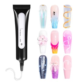 DAGEDA 10ml Solid Builder Gel for Nails, 3D Nail Gel Clear Sculpting Gel for Nail Art, Non-Sticky Hand Nail Glue DIY Nail Manicure,Nail Art Supplies for Rhinestone Gems Decoration