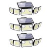 3000LM Solar Lights Outdoor, 5 Heads Solar Security Lights with