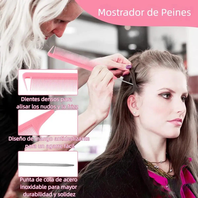 Kit 30pz Peine De Masaje Pinzas De Cabello De Peines