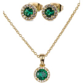 LuckyLy Set de Joyería para Mujer Oro 14k con Zirconia Cúbica, Juego de Collar y Aretes Mujer – Accesorios Ideales como Regalos para Mujer Cumpleaños y Regalos para Mamá Navidad, Modelo Judy