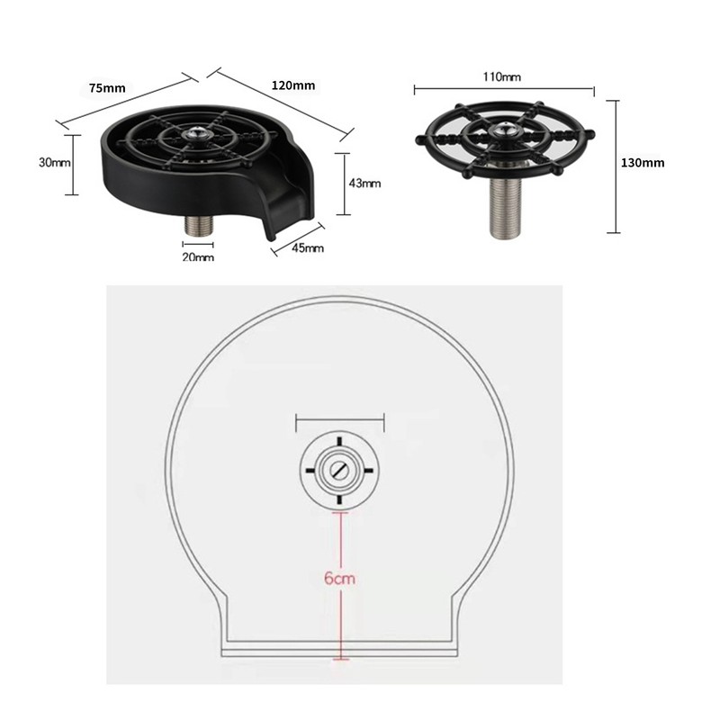 High Pressure Sink Glass Rinser Stainless Steel Automatic Pressing Faucet