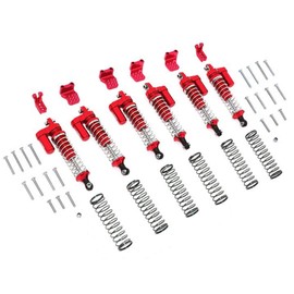 GPM Alum L-Shape Piggy Back Spring Dampers 90mm+Adj Damper Mount Red : TRX-6