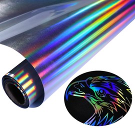 Holographic Heat Transfer Vinyl 12IN x 6FT Rainbow HTV Iron on Vinyl for DIY Iron on Fabrics T-Shirts Hats Compatible with Cricut, Cameo, Heat Press Machines