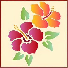 Hibiscus Hawaiian Flower Stencil Template 4.5" x 5.5" Reusable Mylar Stencil for DIY Crafts, Home Décor, Furniture, Fabric & Wall Painting – Tropical Beach Theme Art – The Artful Stencil
