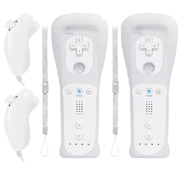 Wii Remote Controller 2 PACK,Wii Controller With Nunchuck Compatible with