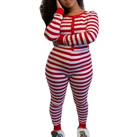 Springcmy Women Christmas Deep V-Neck Jumpsuit Deer Snowflake Bodycon Romper Pajamas Sleepwear Bodysuit Loungewear