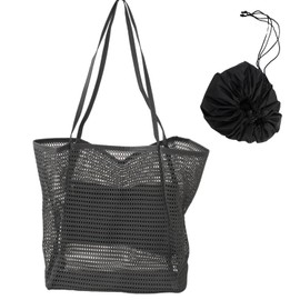 maisondeunmaillot Beach Bag, Pool Bag, Mesh Bag, 6.5 gal (22 L), Tote, Washable, Lightweight, Nylon Bag, Pool, Sauna, Spa, Eco Bag, gray