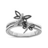 Sterling Silver Diamond Black Rhodium-Plated Dragonfly Ring - Jewelry By