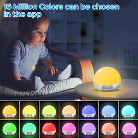 Panacare Smart Nachtlicht, White Noise Machine mit 16million Farben/Sprachsteuerung von Alexa&Baby Cry Erkennung/34 White Noise/Timer, Baby Einschlafhilfe Lichtwecker für Kinder Erwachsene