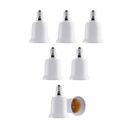 YCSSSD E12 to E26 Adapter Chandelier Light Socket Converter, Candelabra E12 to Medium Socket E26 Converter Bulb Base Adapter, Regular LED Light Bulb Base, 6 Pack