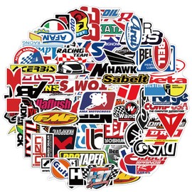 100PCS Racing Stickers, Fashion Car & Motorcycle Stickers Pack for Children Adults, Waterproof Vinyl Racing Modified Brand Logo Decals for Car Motorcycle Dirt Bike Helmet Laptop