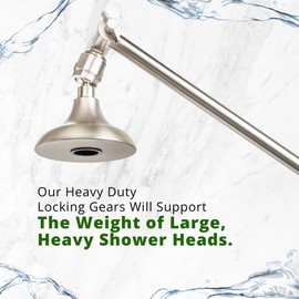 High Sierra® - Heavy Duty 9” Adjustable Shower Arm Extension - Easily Raises and Lowers Shower Heads - Floating Nut For Precise Vertical Alignment - Polished Chrome Finish