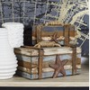 Deco 79 Wood Starfish Handmade Decorative Box Distressed Decorative Keepsake