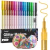 JusArt 16 Colors Glitter Paint Pens for Glass Marking, 0.7mm