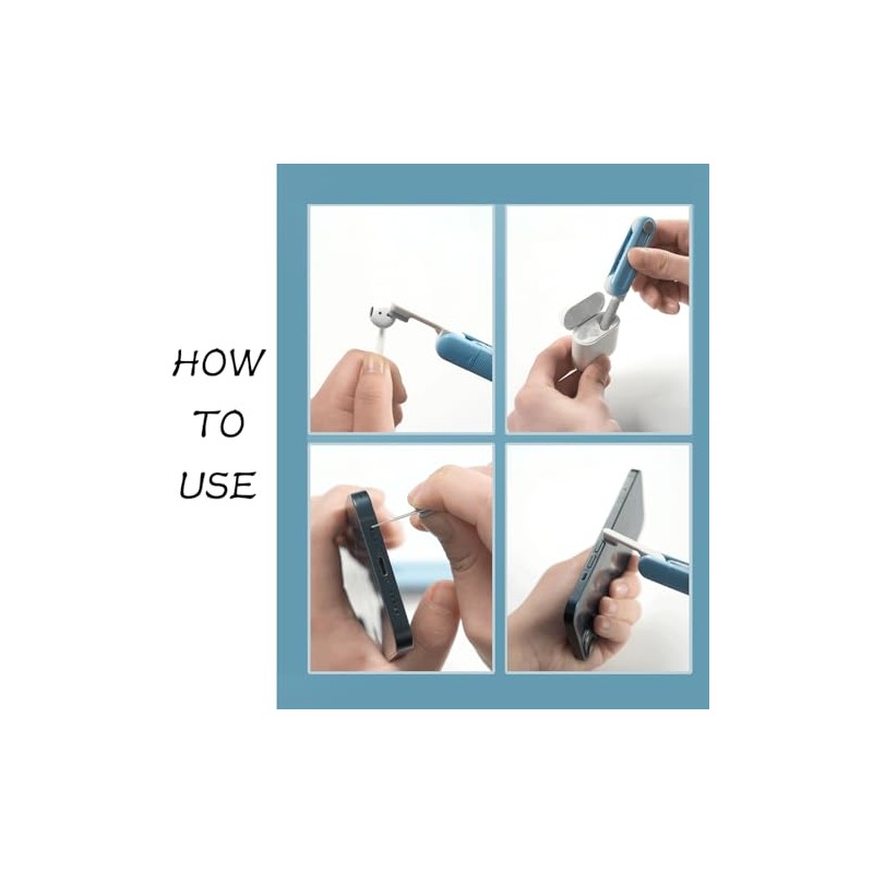 SURALIN 1 Piece Headphone Cleaning Brush, 4 in 1 Multifunction