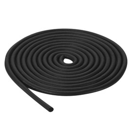 DTGN Foam Rubber Weather Seal Strips, 1 Pack Perfect for DIY Furniture Round EPDM Foam Rubber Weather Stripping Black 4mm x 2m (DxL)