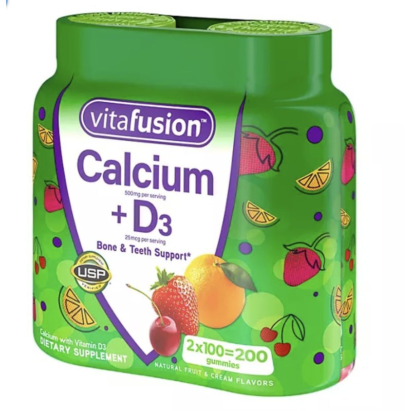 Vitafusion Calcium + D3 Gummies (200 Count)