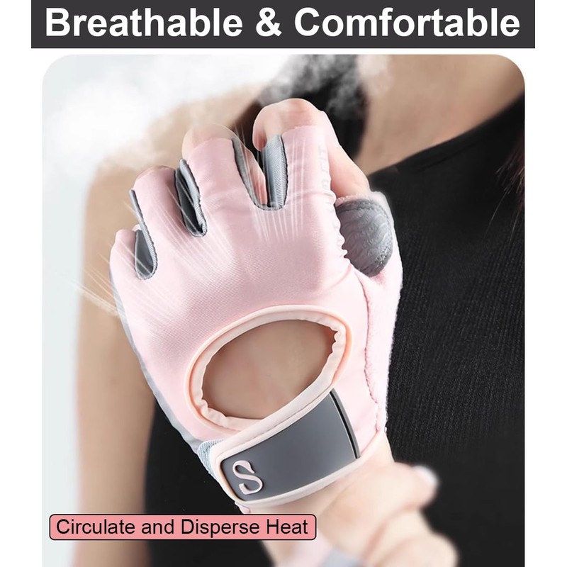 Gym Gloves Workout Gloves Women, Anti-Slip Breathable Gym Essentials Women