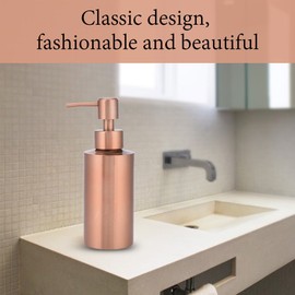 304 Stainless Steel Rose Gold Soap Bottle, Kitchen Bathroom Worktop Hand Pump Liquid Soap Bottle (250 ml)
