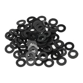 PATIKIL M5 Nylon Flat Washer, 120 Pack 5mm ID 10mm OD 1mm Thick Sealing Spacer Gasket Ring for Faucet Pipe Water Hose Fastener Bolt, Black