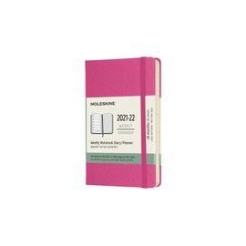 Moleskine - 18-Month Weekly Planner/Diary, Weekly Planner 2021/2022, Weekly Notebook with Hard Cover and Elastic Closure, Size Pocket 9 x 14 cm, Colour Bougainvillea Pink, 208 Pages