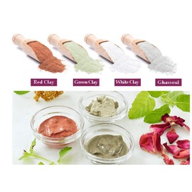 THE ISMA Marokkanische Tonerde, Ghassoul-Pulver, grüne Tonerde, rote Tonerde und weiße Tonerde in den Größen 100 g und 200 g für reinigende Gesichts- und Haarmasken (100 g, Ghassoul-Tonerde)