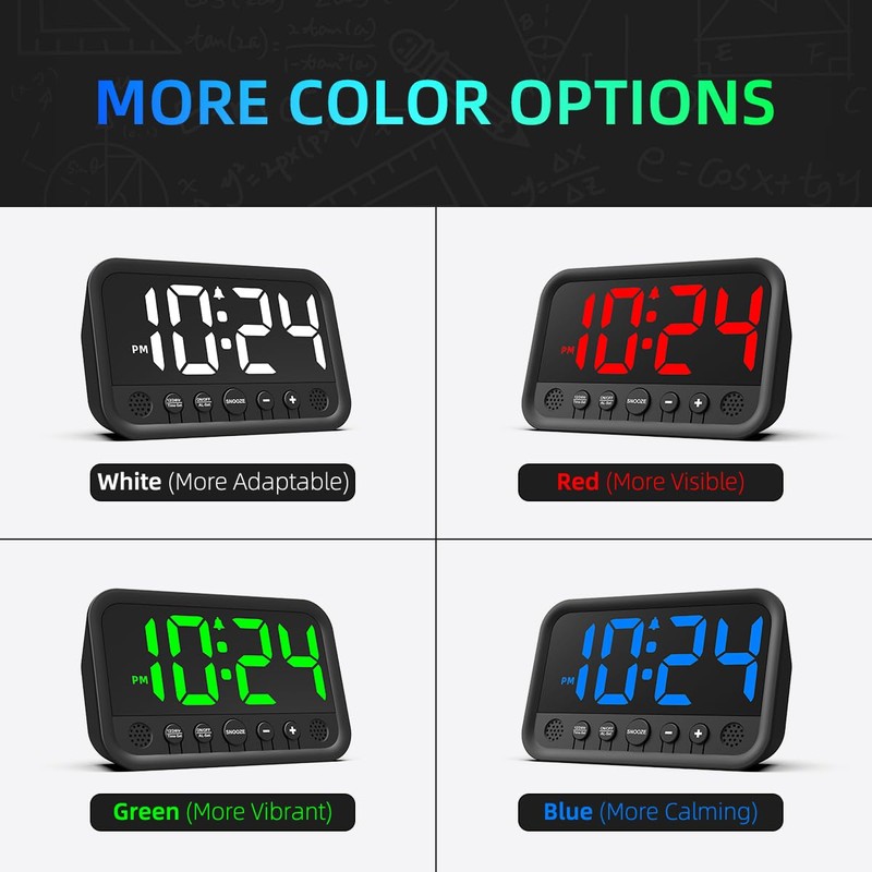Small LED Digital Clock for Bedroom, Loud Alarm Clock for