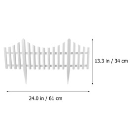 DOITOOL Flexible White Picket Fence Garden Border, 5 Pcs Decorative Landscape Edging Fences, Grass Lawn Flowerbeds Plant Borders (White)