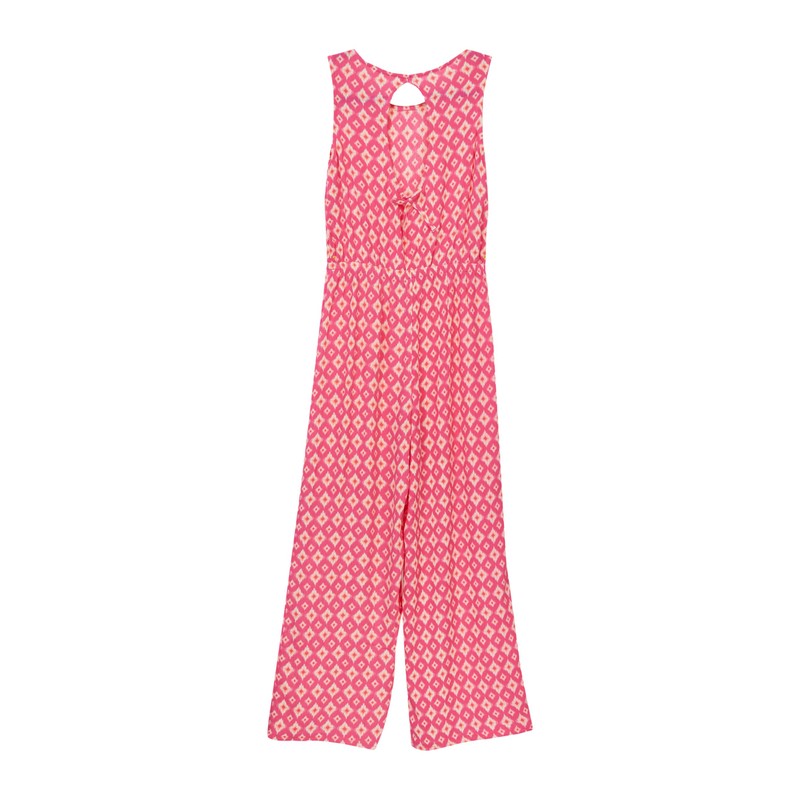 s.Oliver Crinkled Viskose Jumpsuit im Loose Fit mit Rücken-Cut-Out pink