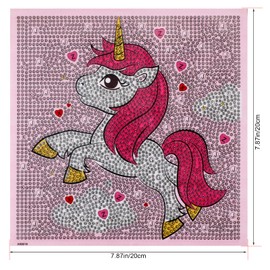 MWOOT 5D Diamond Painting Kit for Children, DIY Full Diamond Art Painting Embroidery Cross Stitch Arts Craft Pictures for Decoration and Gift (20 x 20 cm), Unicorn