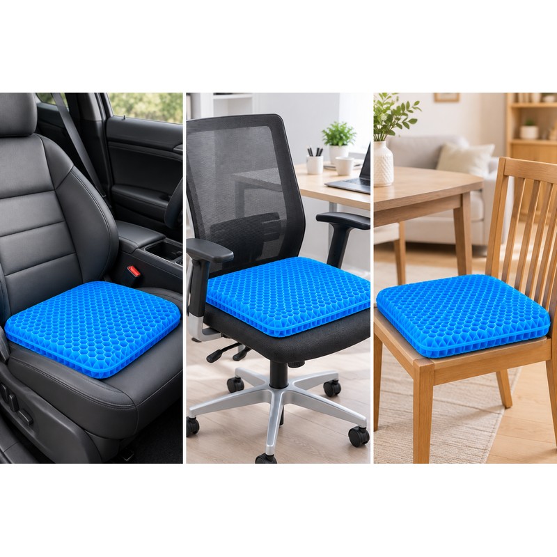 Honeycomb Gel Cooling Seat Cushion for Extended Sitting – Breathable