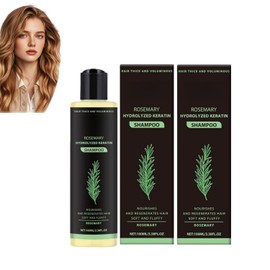 Shampoo de Romero con Queratina Hidrolizada, Vitaminas C y E, para Engrosar y Fortalecer el Cabello Fino o Delgado, 100ml (2)