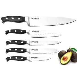 SVENSBJERG Kitchen Knife Set, Chef-Knife-Set, Set of Cooking-Knives Professional | Stainless Steel Cutlery, Sharp, German Brand, High-End | SB-KS201