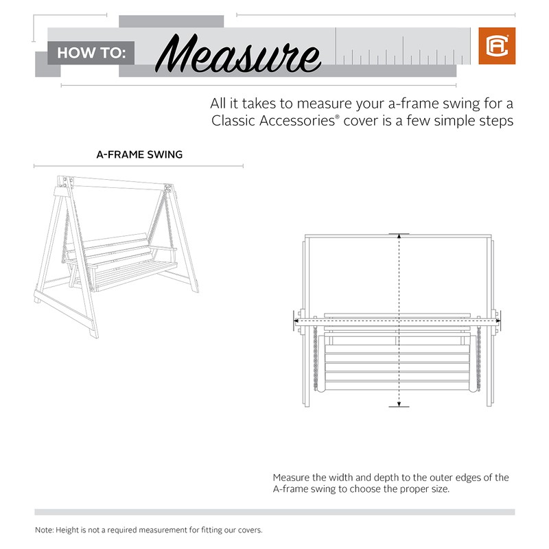 Classic Accessories Veranda Water-Resistant 72 Inch A-Frame Swing Set Cover,