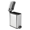 mDesign Small Modern 1.3 Gallon Rectangle Metal Lidded Step Trash