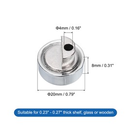 uxcell 10Pcs Zinc Alloy Mirror Floating Glass Clips, Mirror Wall Mounted Holder, Mirror Glass Hanging Bracket, Glass Mounting Round Clips, Bathroom Mirror Fix Kit