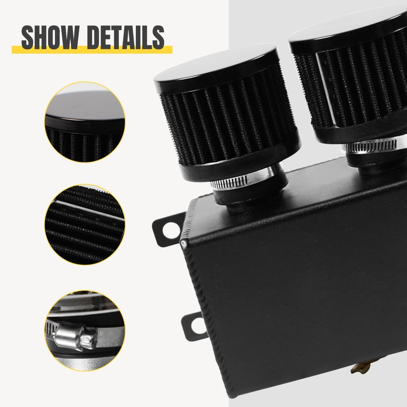POSENG Universal Aluminum AN10 1.2L Twin Baffle Dual Filter Engine