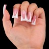 outopen 120pcs Duck Nail Tips Short Caramel Pink French Duck
