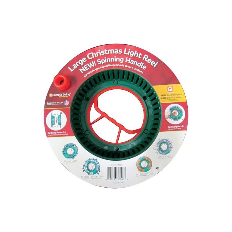 SIMPLE LIVING SOLUTIONS LLC Large Green Xmas Light Reel