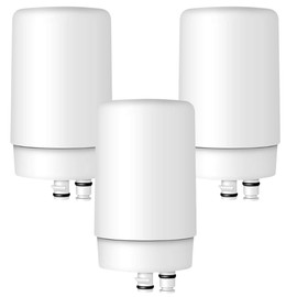 AQUA CREST Faucet Filter Replacement, Replacement for Brita® Faucet Filter, Brita® 36311 On Tap Water Filtration System, Brita® FR-200, FF-100 Replacement Filter, White (Pack of 3)