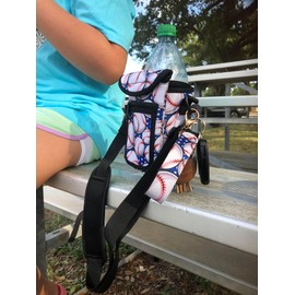 Drink Handlers Around Drink Wrap with Pocket Purse - Versatile Water Bottle Holder with Strap, Ideal for Gym, Travel, Running - 30-40oz Tumbler, Carrier Bag, Bright Flamingo