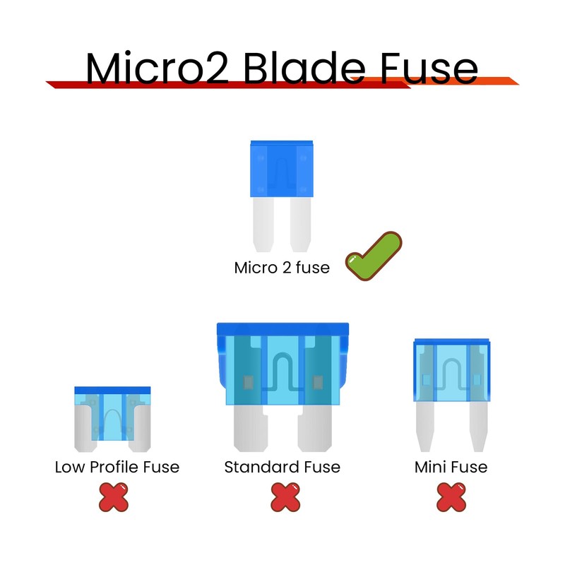 (25Pcs) 15 Amp Micro2 Car Fuses, 15A Automotive Fuses, Blade