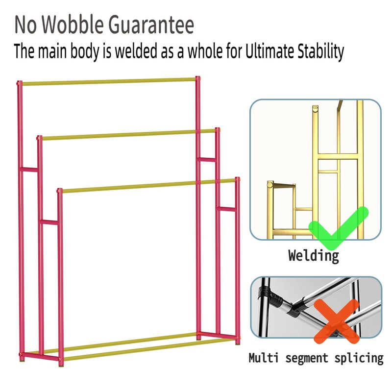 NEICELLE 3 Tier Standing Towel Rack - Extra Wide Large