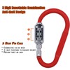 Combination Carabiner Clips,V-Resourcing Resettable 3 Dial Digit Combination Lock Carabiner