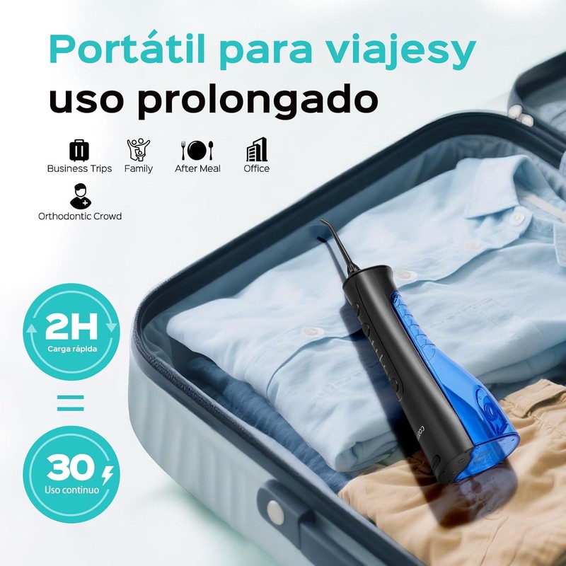 COSLUS C50 Irrigador Bucal Portátil para Dientes, 4 Modos y