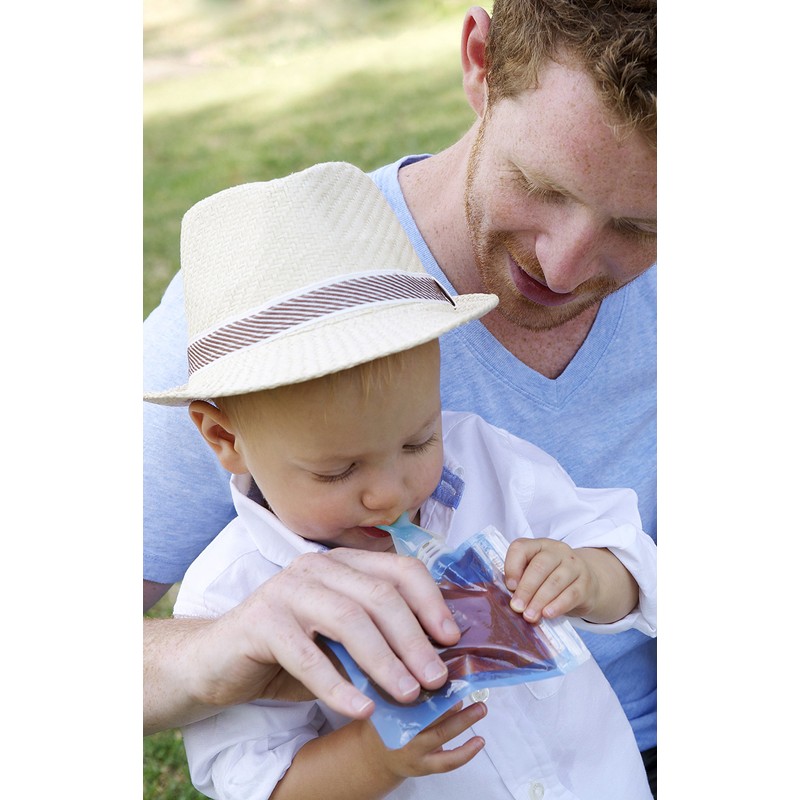 Cherub Baby Universal Reusable Non-Spill Baby Food Pouch Squeeze Spoon
