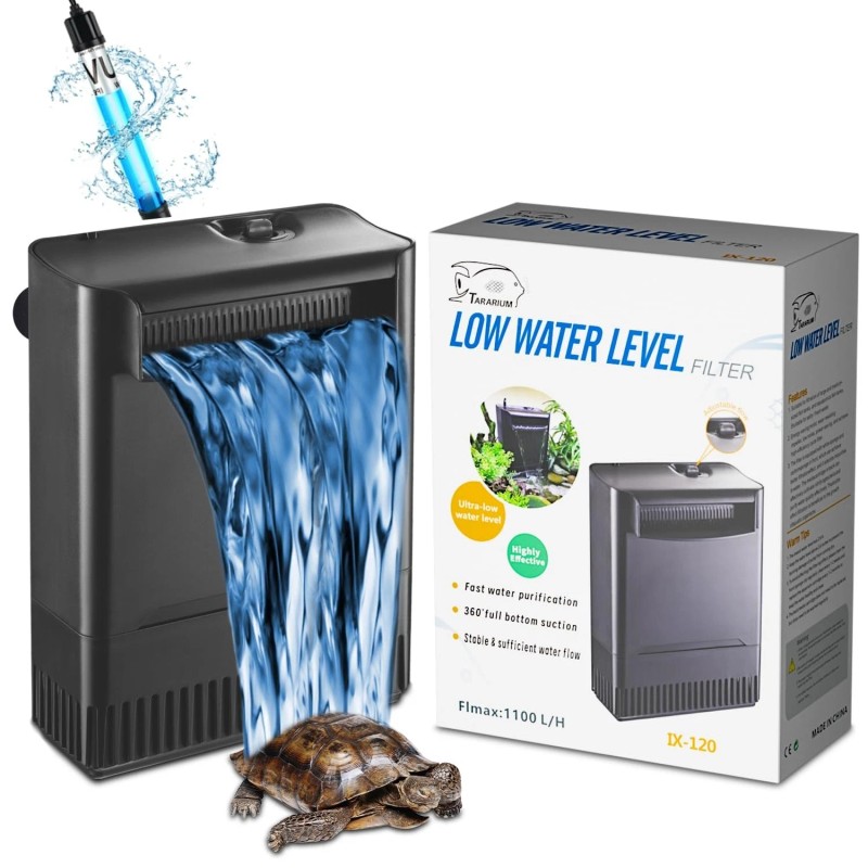 TARARIUM Turtle Tank Filter Aquarium Filter w/ Detachable U-V Light