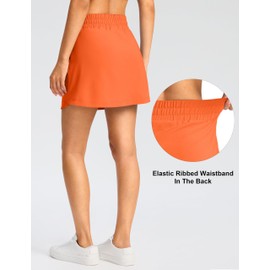 Viodia Golf Skirts for Women with Shorts High Waisted Tennis Skorts with 4 Pockets Lightweight Athletic Skort Orange L