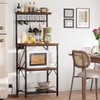 Furologee Kitchen Bakers Rack with Power Outlet, Microwave Oven Stand
